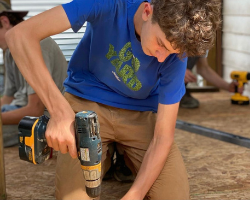 Wyatt all focused at work