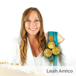 Softball player, Leah Amico, holder her 3 Olympic gold medals (Success Through Failure episode 390: Turning Setbacks into Comebacks)