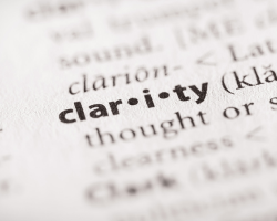 A shot of the word "clarity" from a dictionary (Success for the Athletic-Minded Man podcast episode #439: (Pt 1 of 5) The Truth About Success: A Framework for How to Master Peak Performance in Business and Life)